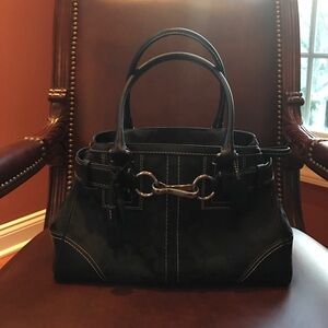 Authentic Coach signature black handbag
